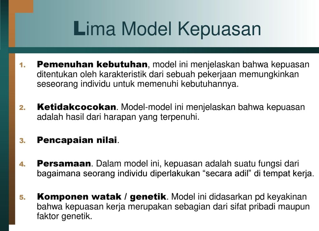 Lima Model Kepuasan