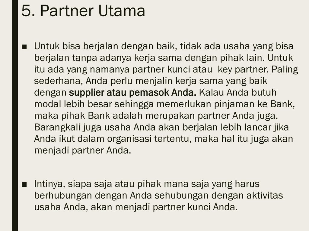 5. Partner Utama