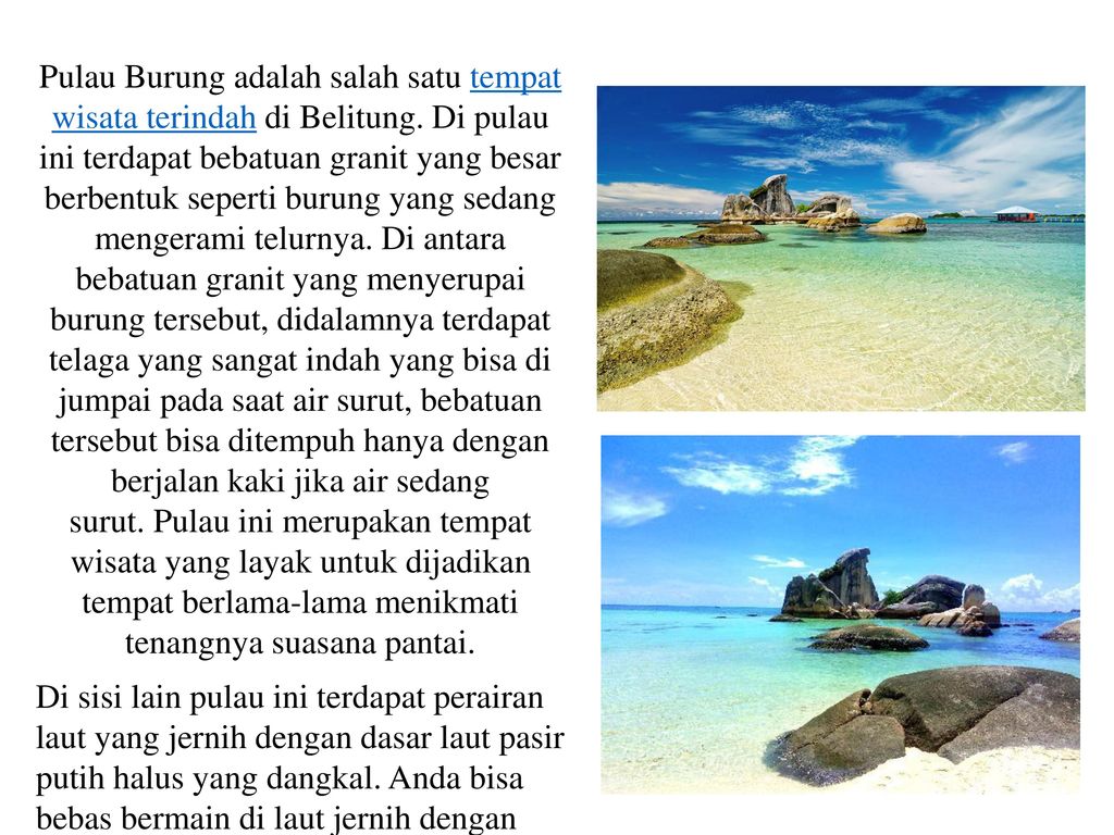 Objek Wisata Pulau Belitung ( Negeri Laskar Pelangi ) - Ppt Download