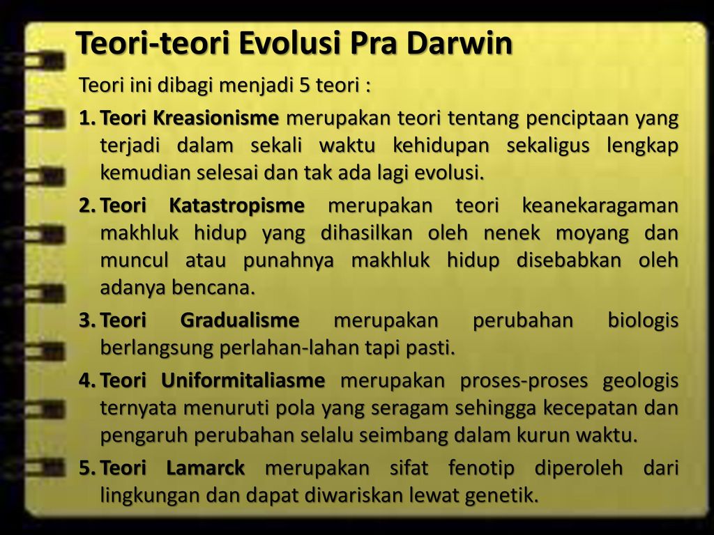 Teori-teori Evolusi Pra Darwin