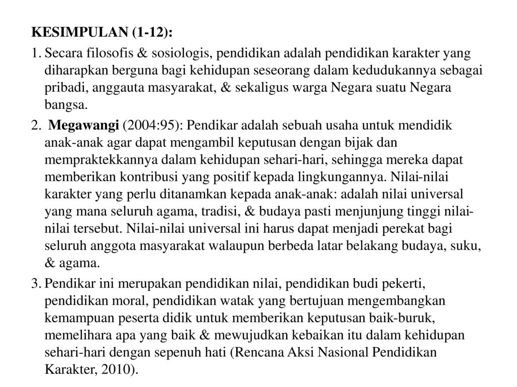 KESIMPULAN (1-12):