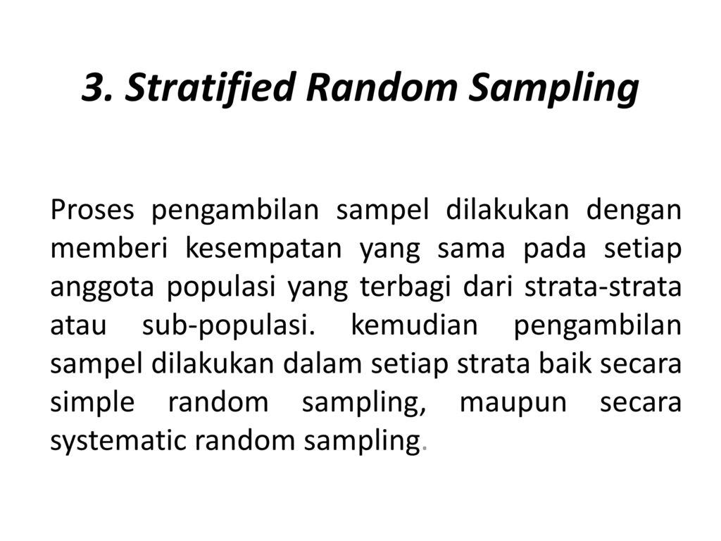 3. Stratified Random Sampling