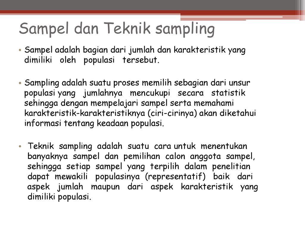 Teknik Pengambilan Sampel Ppt Download