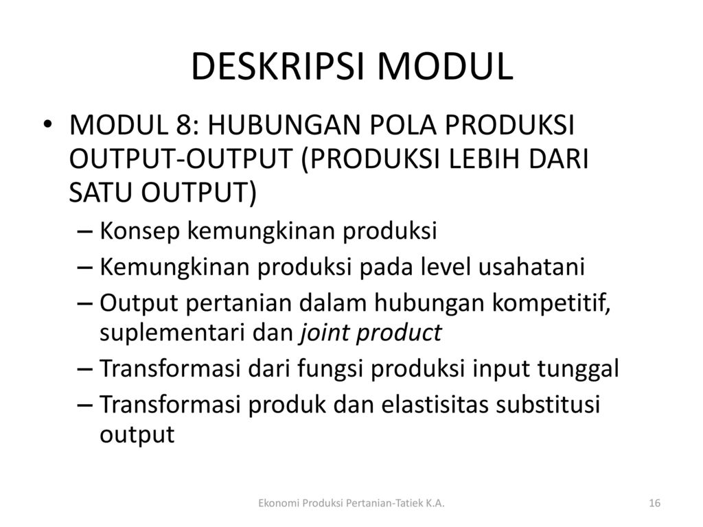 Ekonomi Produksi Pertanian Ppt Download