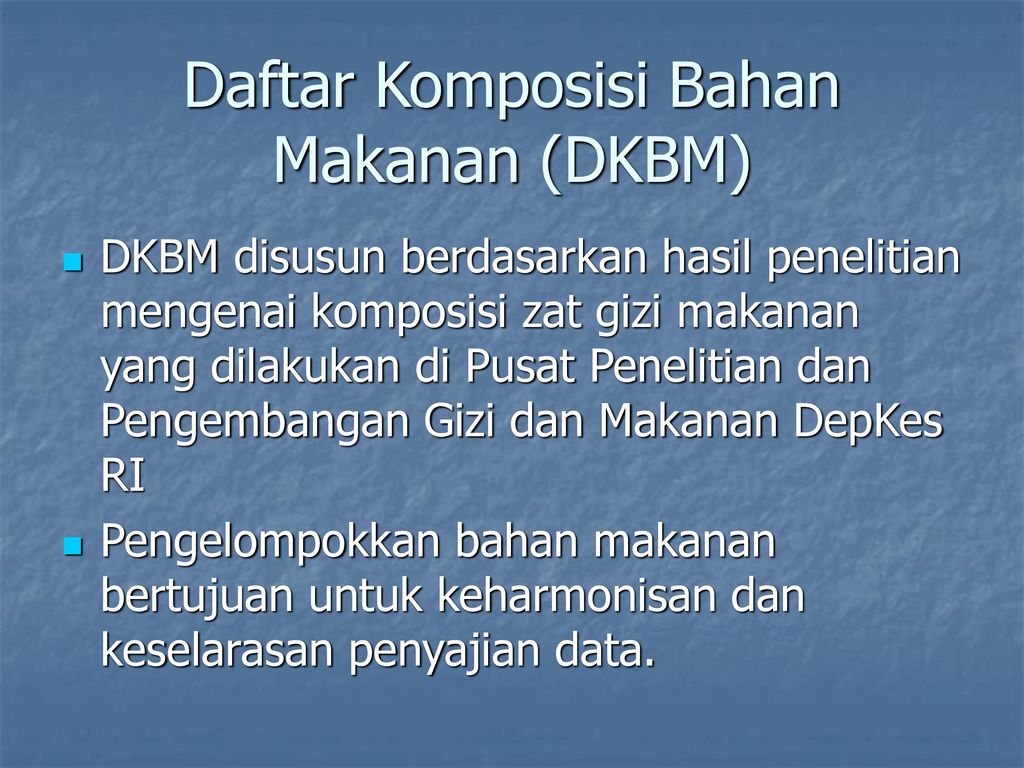 Daftar Komposisi Makanan – Sinau