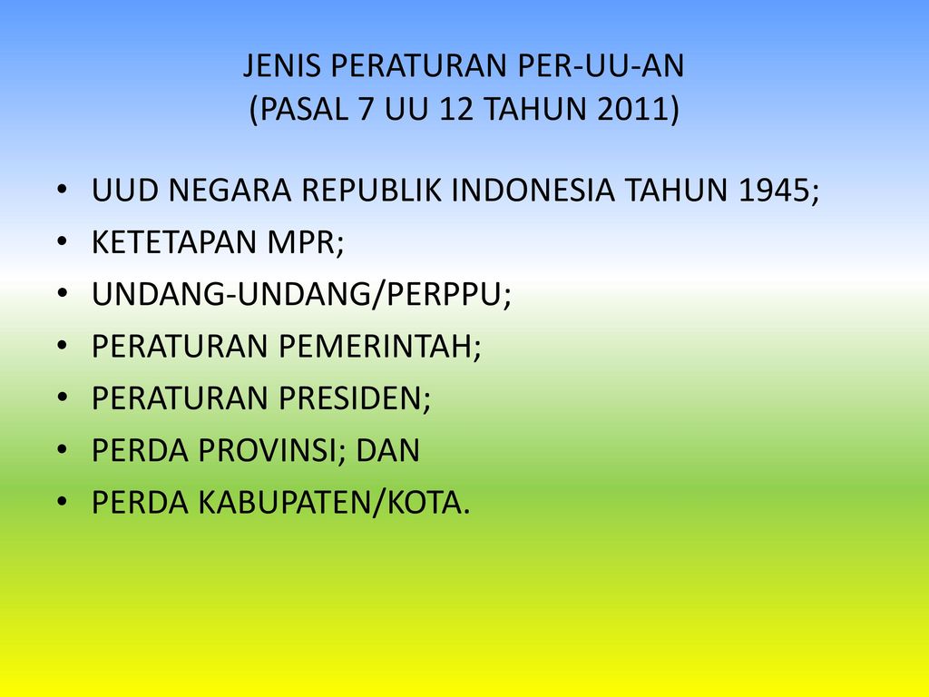 Perubahan Uu 12 Tahun 2011