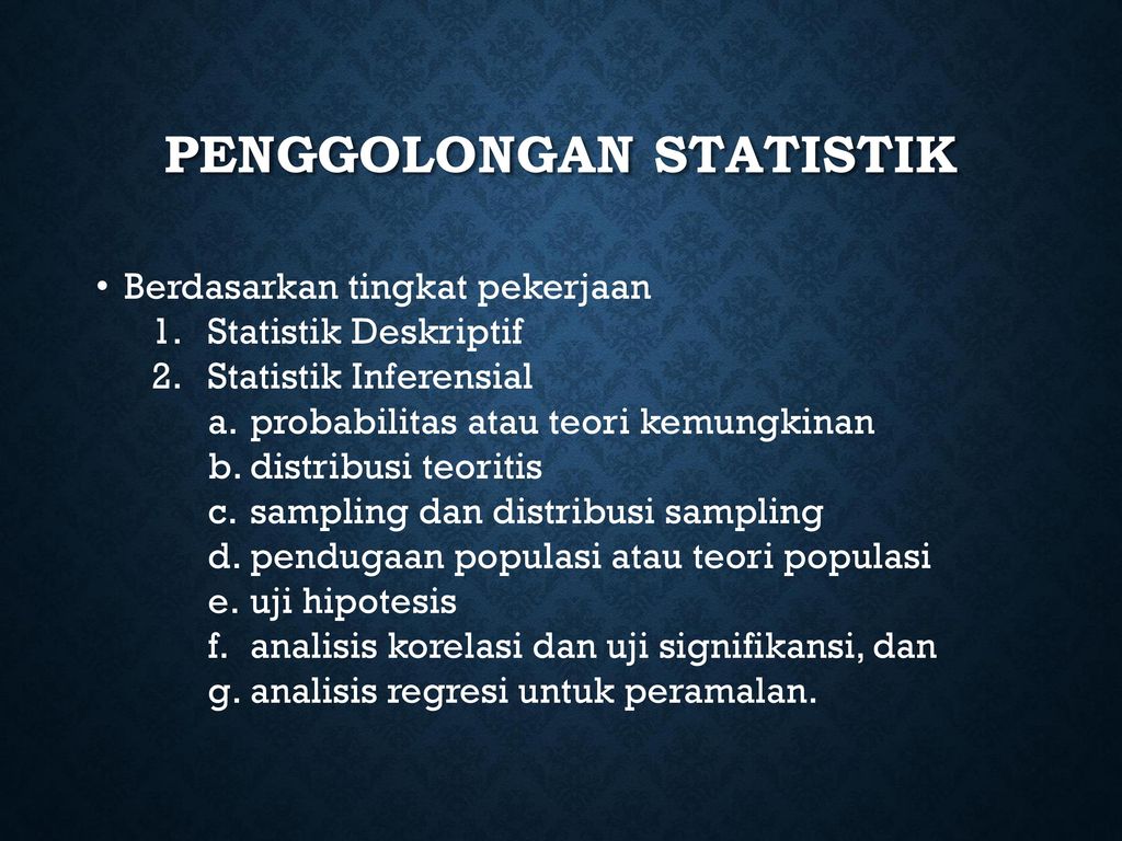 Penggolongan statistik