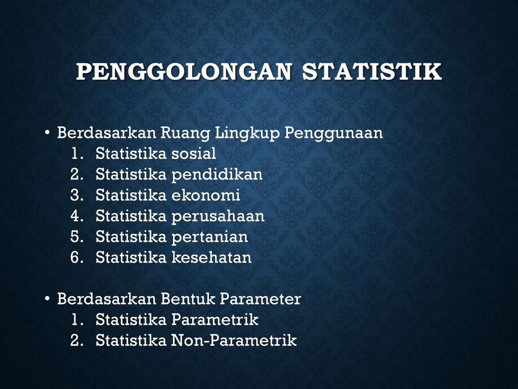 Penggolongan statistik