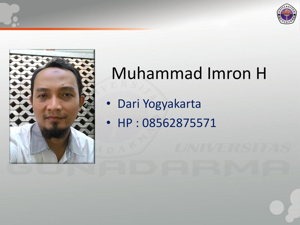Muhammad Imron H Dari Yogyakarta HP :