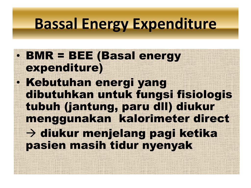 Bassal Energy Expenditure