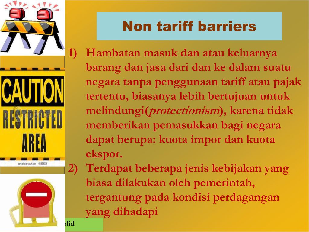 Non tariff Barriers. Tariff Barriers.