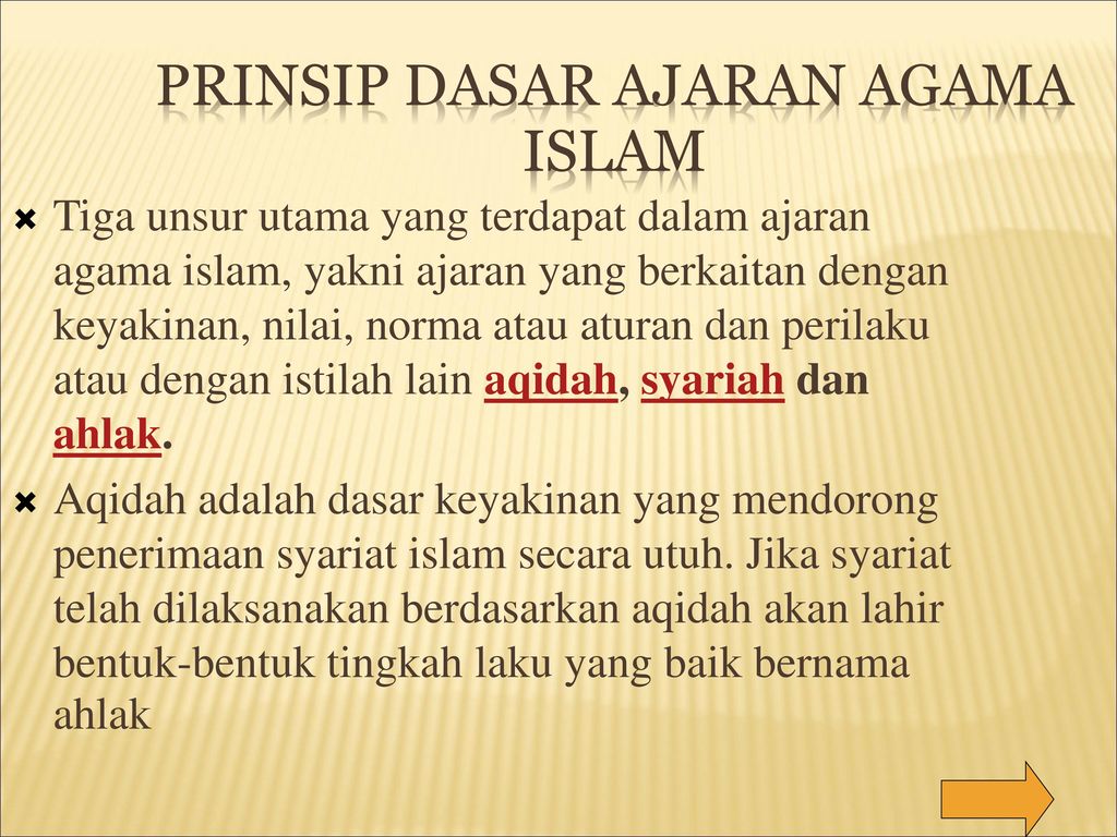 Prinsip Dasar Ajaran Agama Islam