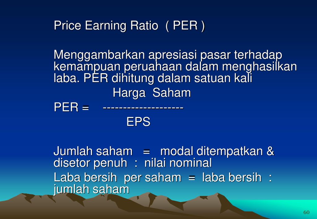 Earning ratio