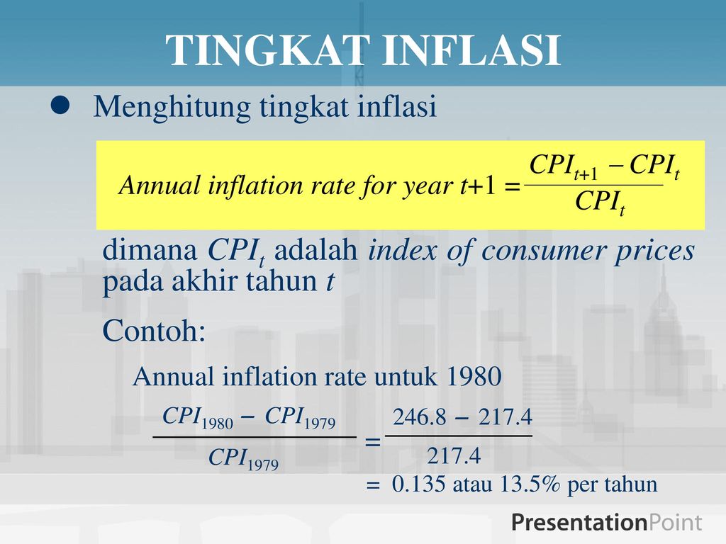 TINGKAT INFLASI Menghitung tingkat inflasi