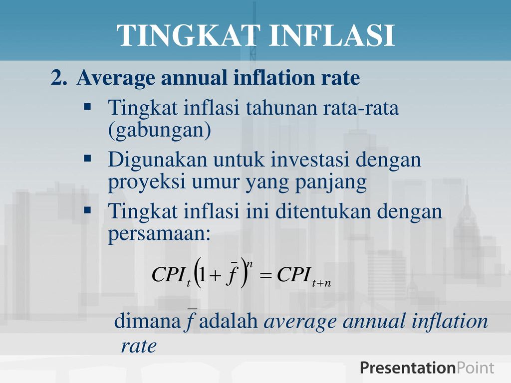 TINGKAT INFLASI Average annual inflation rate