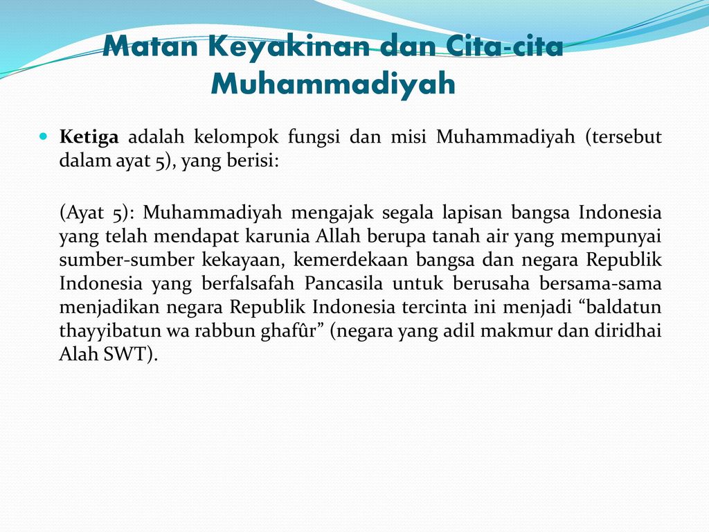 Matan Keyakinan dan Cita-cita Muhammadiyah