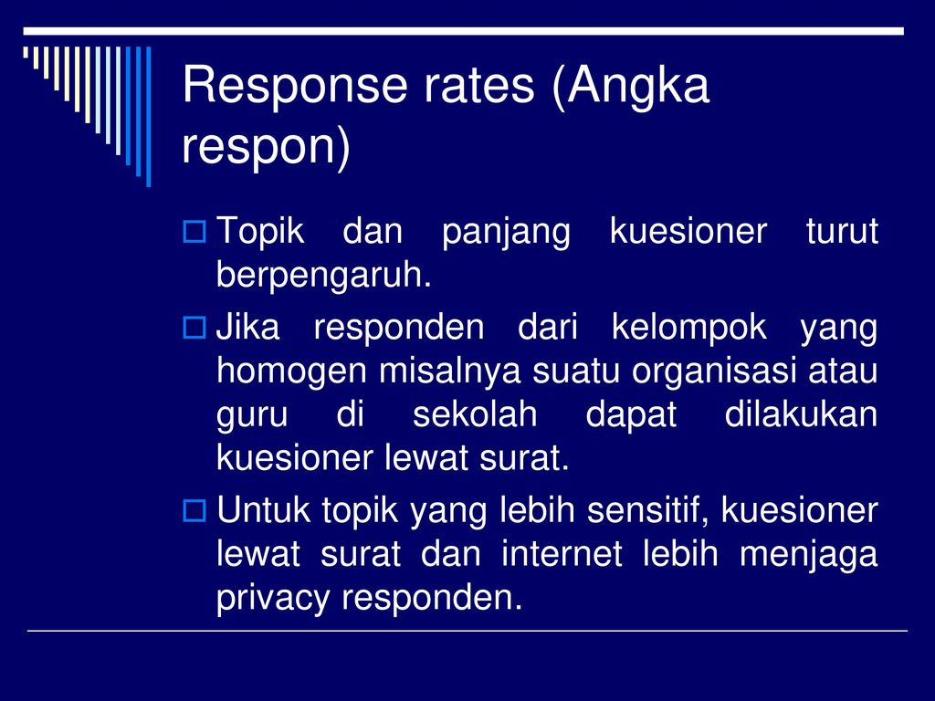 Response rates (Angka respon)
