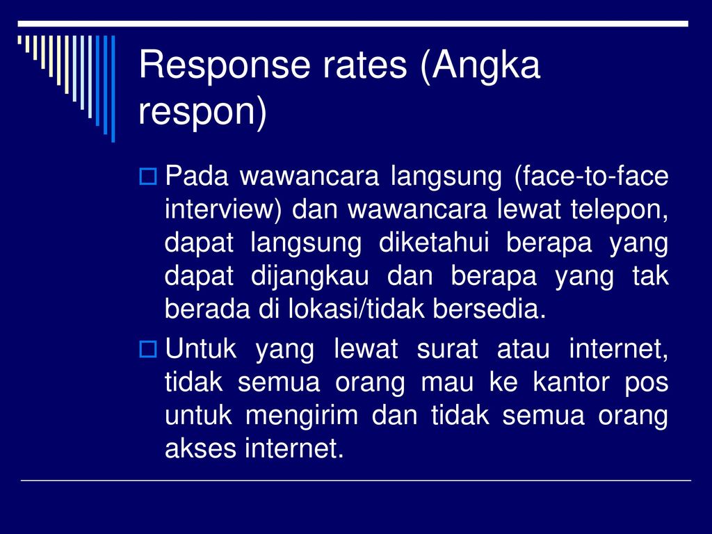 Response rates (Angka respon)