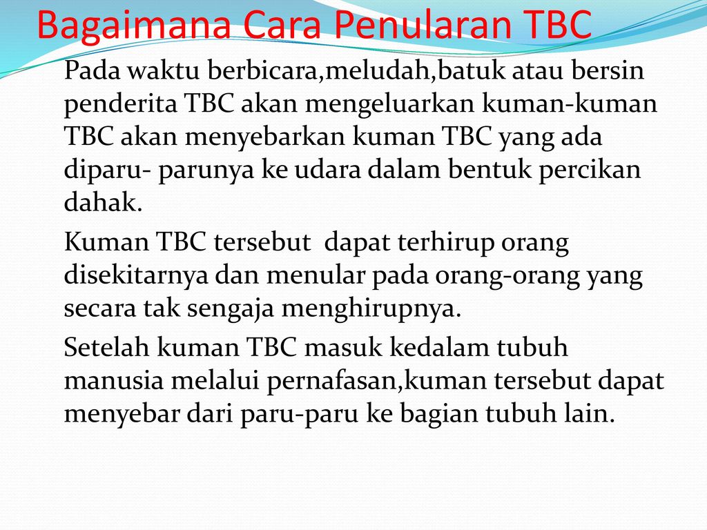 Bagaimana Cara Penularan TBC