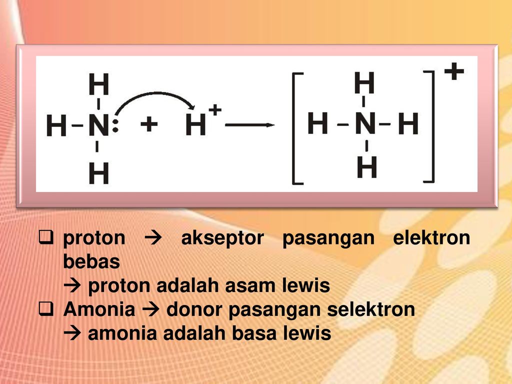 proton  akseptor pasangan elektron bebas