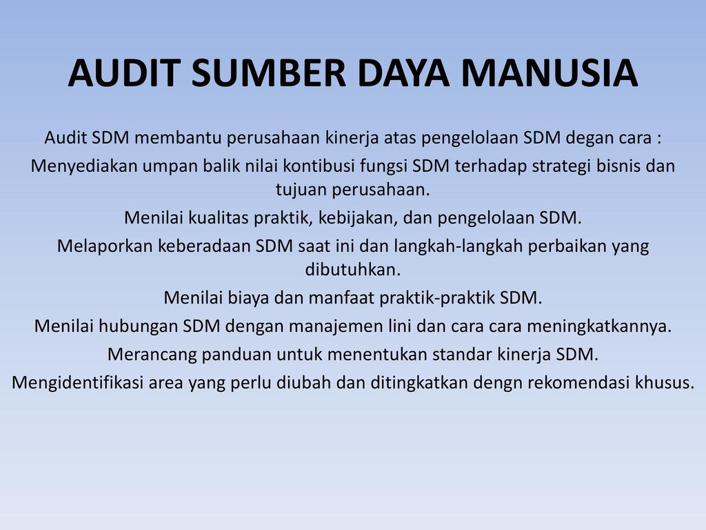 Audit Sumber Daya Manusia Ppt Download