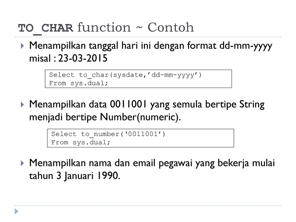 Select sysdate from dual