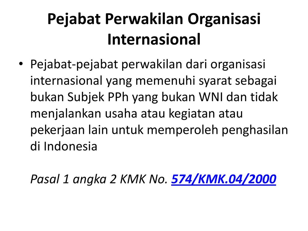 Pejabat Perwakilan Organisasi Internasional