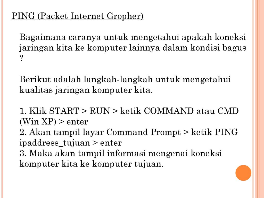 Ping packet