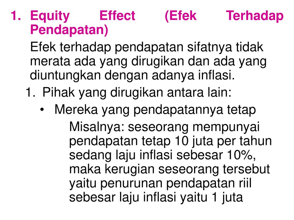 Equity Effect (Efek Terhadap Pendapatan)