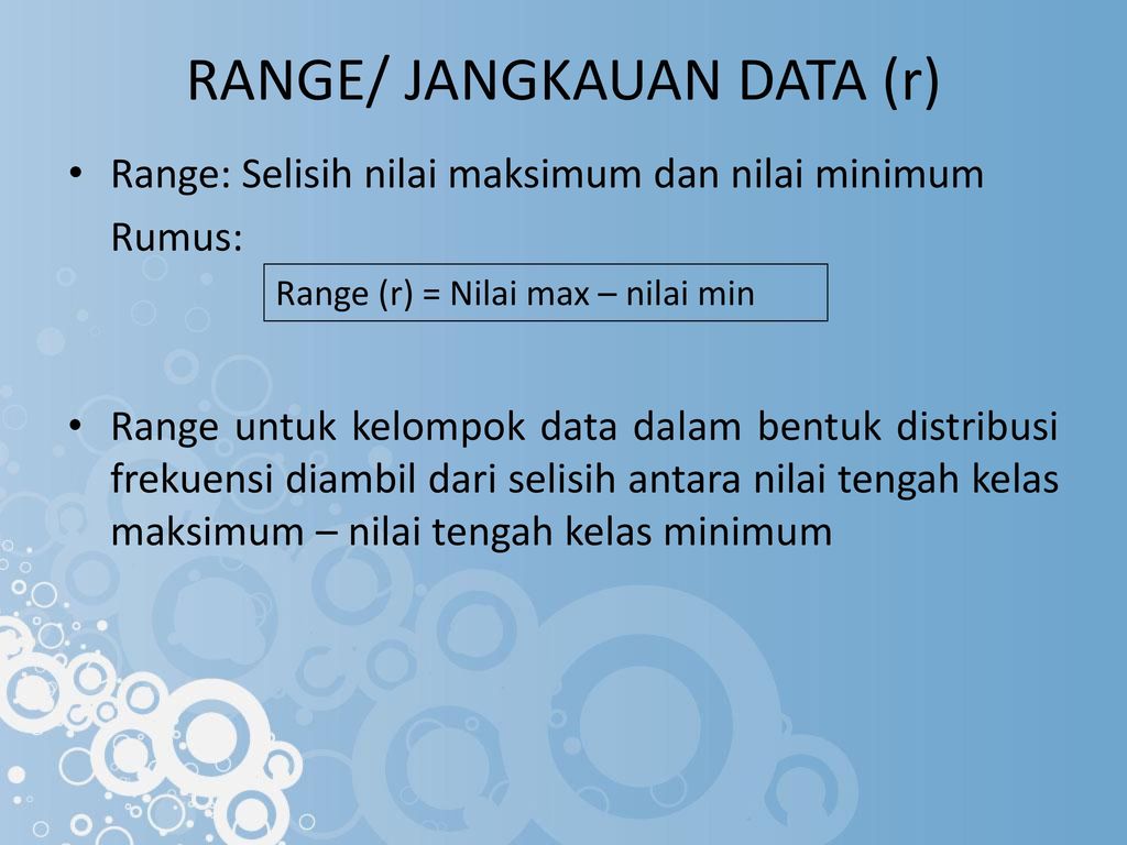 RANGE/ JANGKAUAN DATA (r)