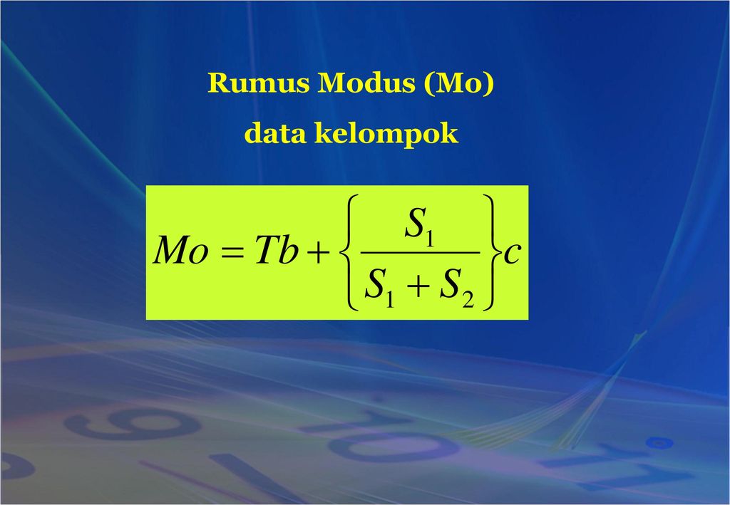 Rumus Modus (Mo) data kelompok