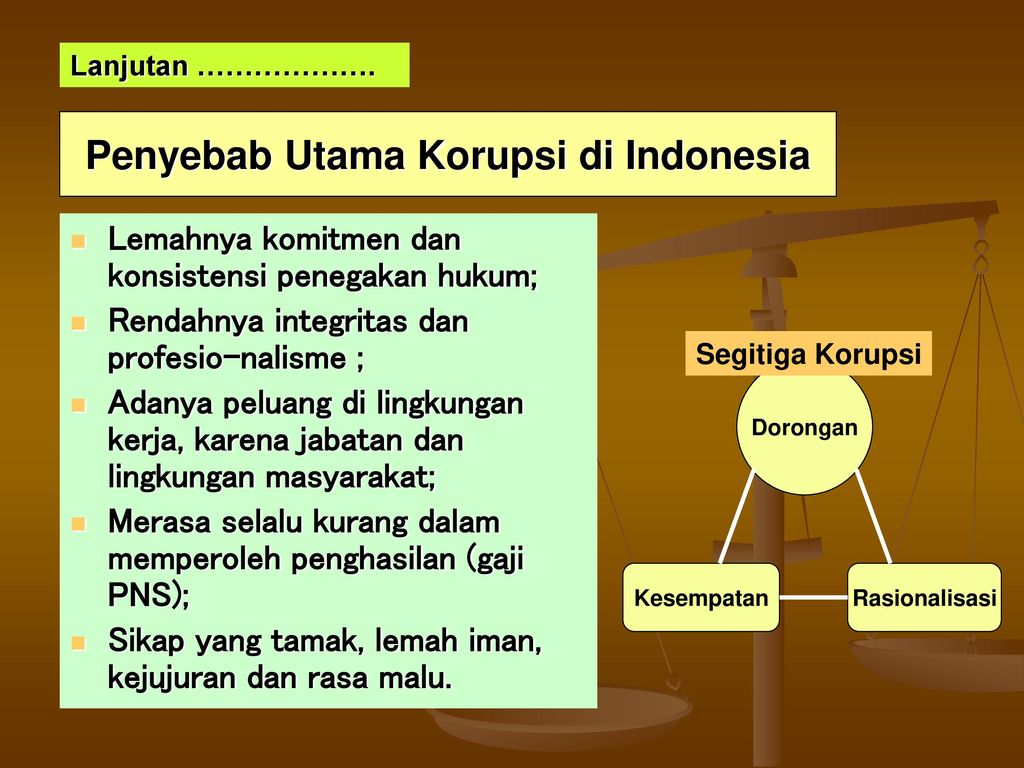 Penyebab Utama Korupsi di Indonesia