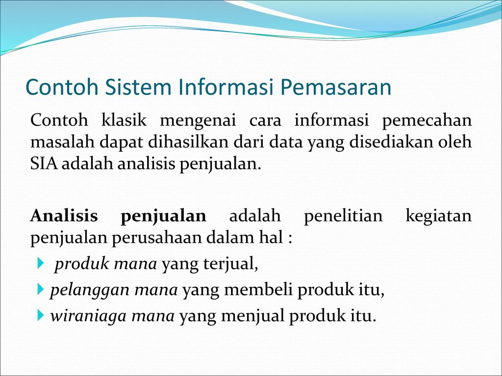Contoh Sistem Informasi Pemasaran