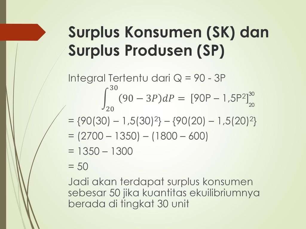 Surplus Konsumen (SK) dan Surplus Produsen (SP)