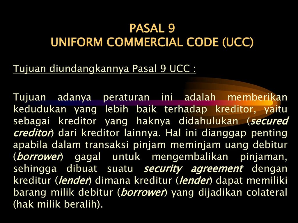 Commercial code. UCC code.