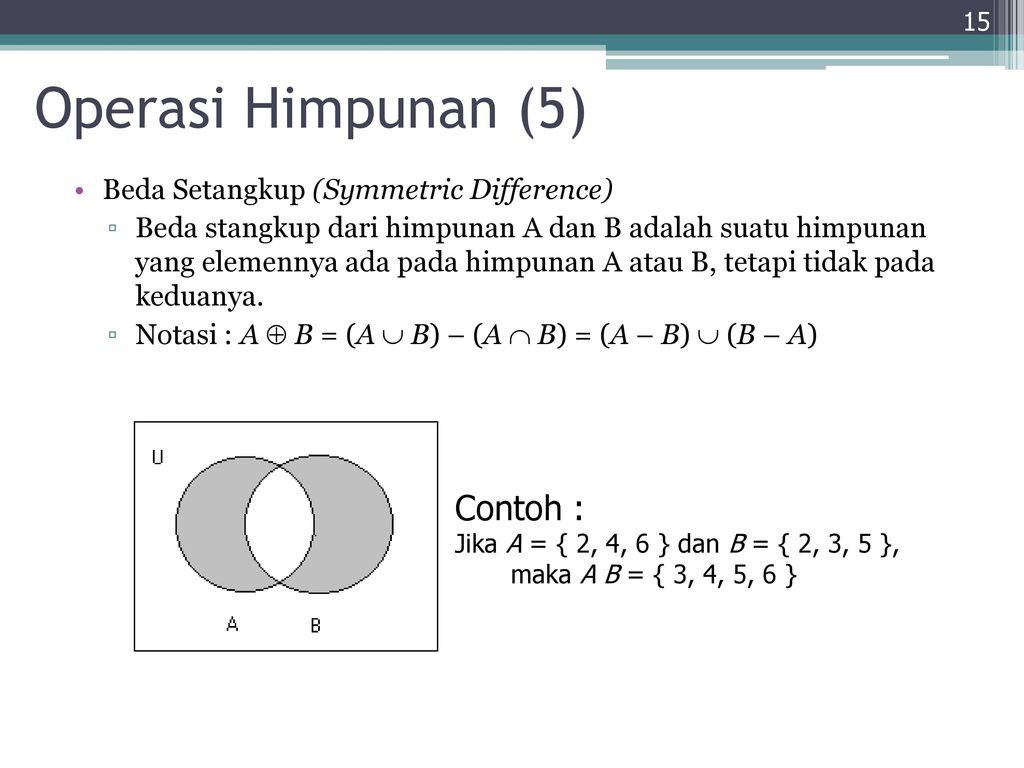 Contoh Soal Operasi Himpunan Beda Setangkup – Contoh Terbaru