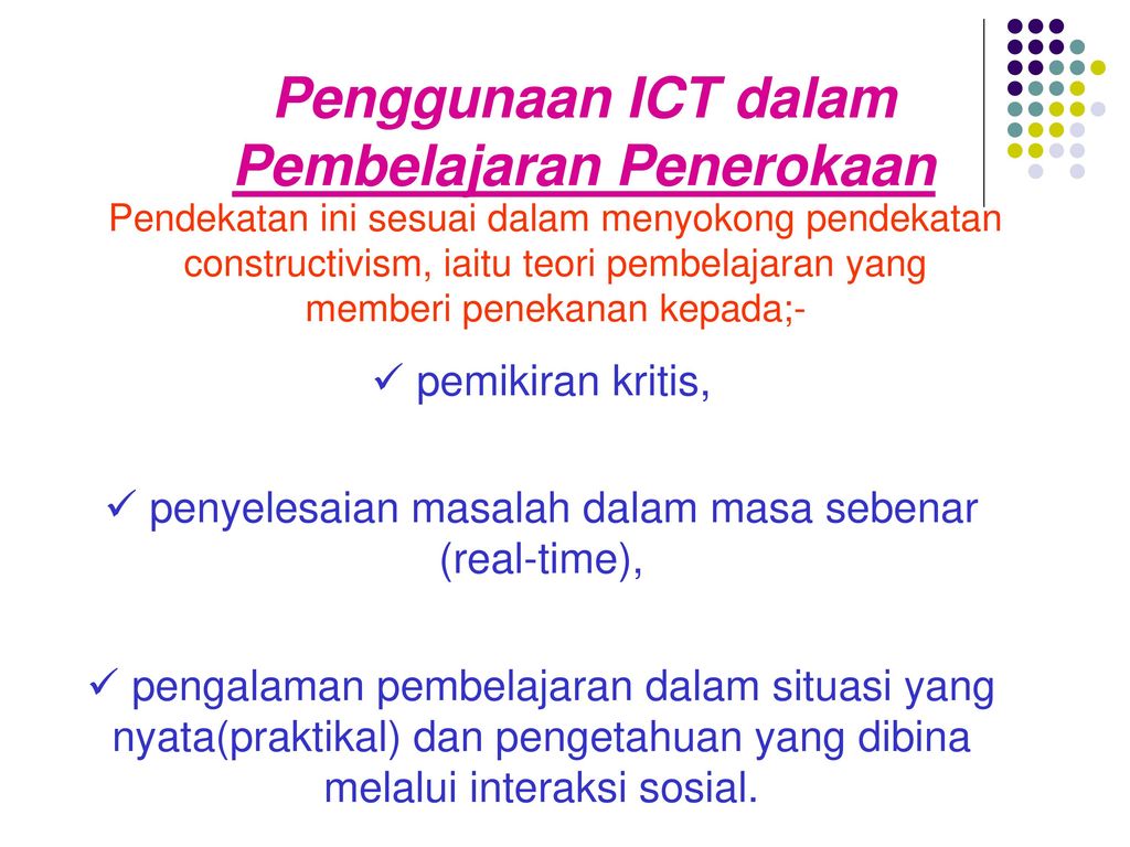 Penggunaan ICT dalam Pembelajaran Penerokaan