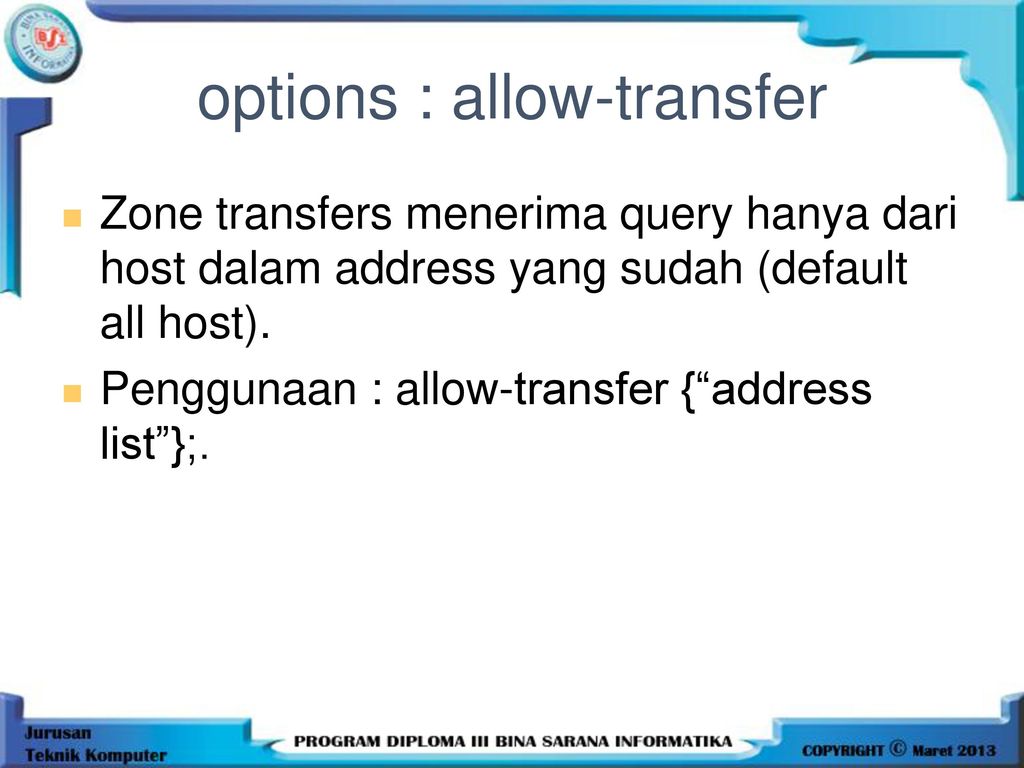Address transfer