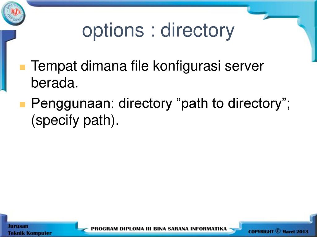 Directory options