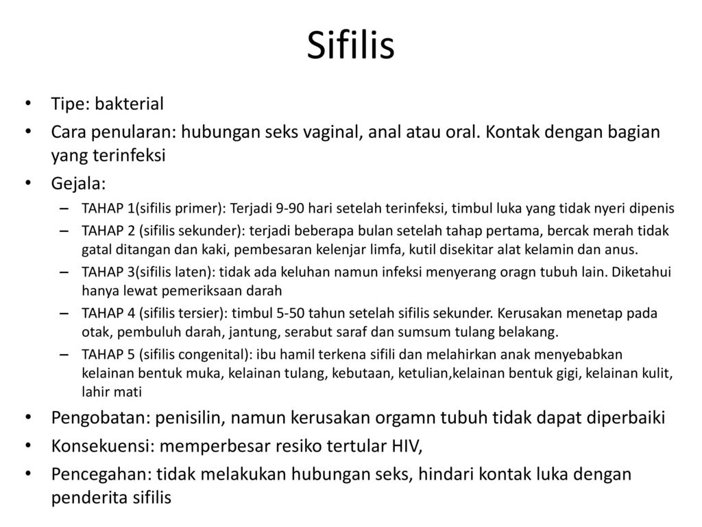 Sifilis Tipe: bakterial