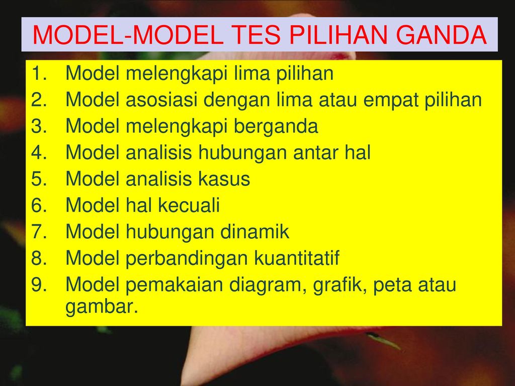 MODEL-MODEL TES PILIHAN GANDA