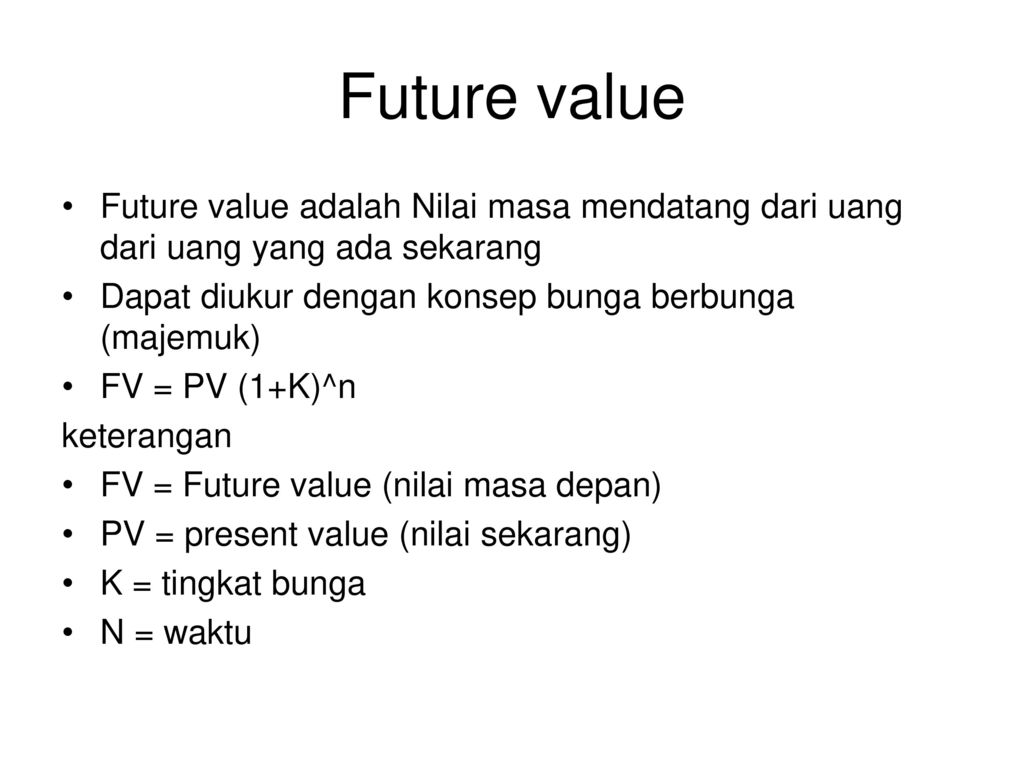 Future value. FV Future value PV.
