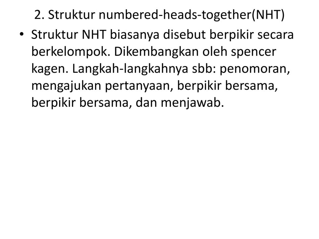 2. Struktur numbered-heads-together(NHT)