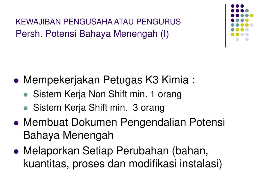 Pengendalian Bahan Kimia Berbahaya Di Tempat Kerja Kep Men Ppt Download