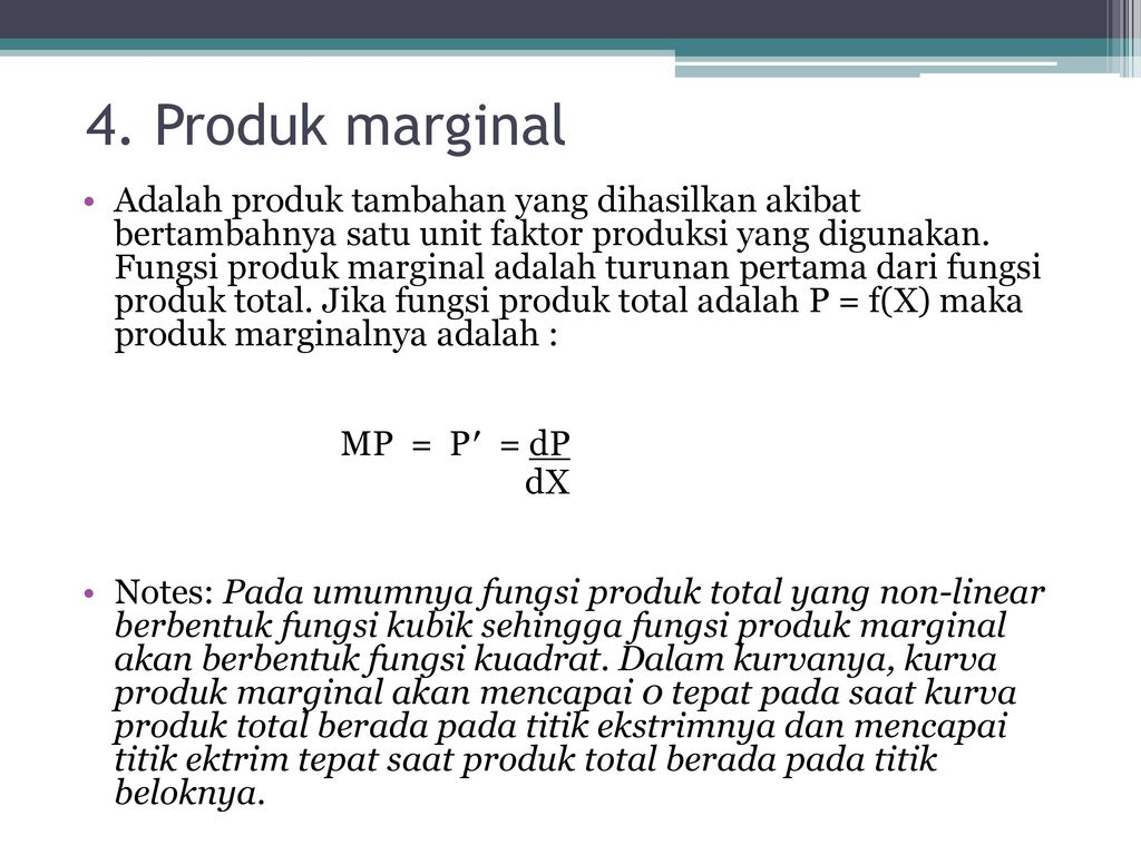 4. Produk marginal