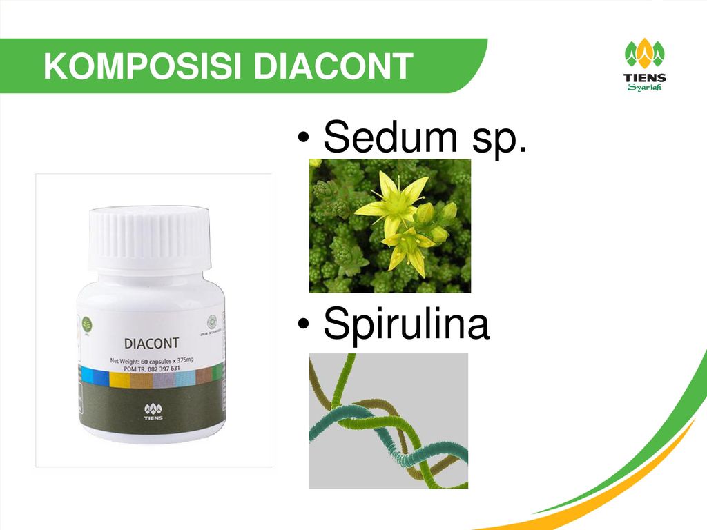 KOMPOSISI DIACONT Sedum sp. Spirulina