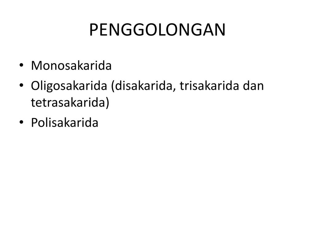 PENGGOLONGAN Monosakarida