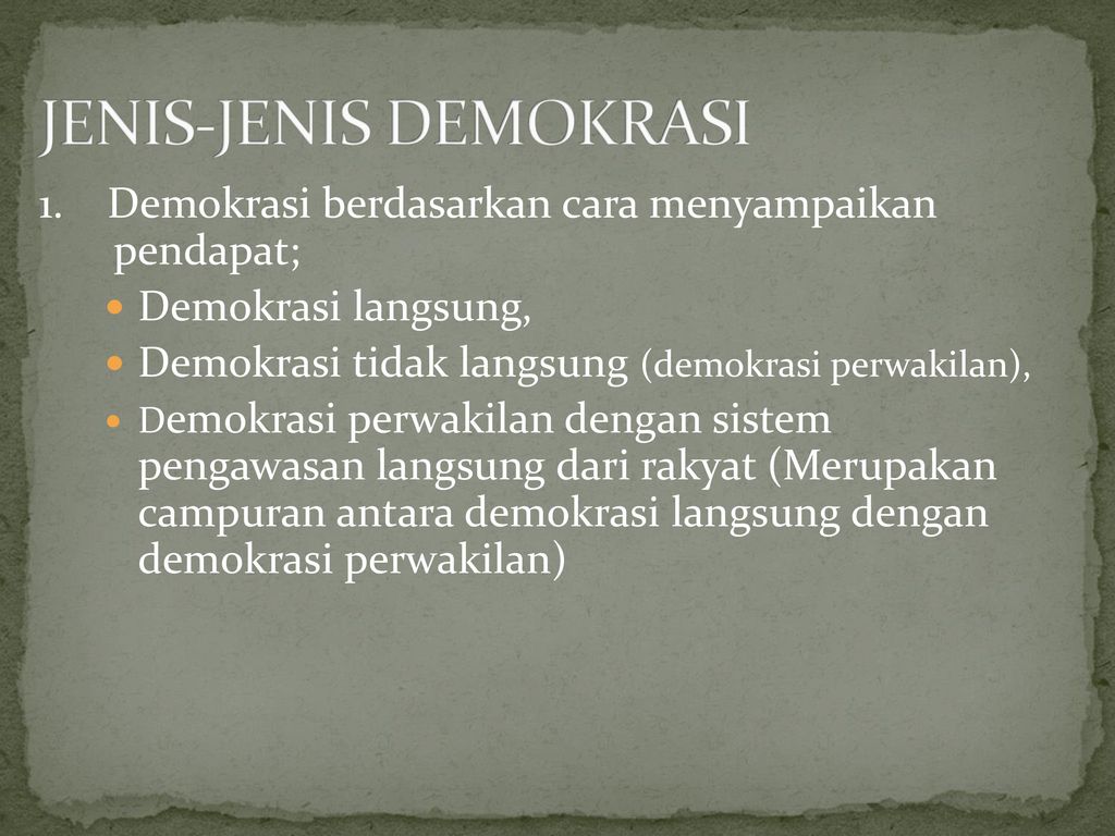 JENIS-JENIS DEMOKRASI