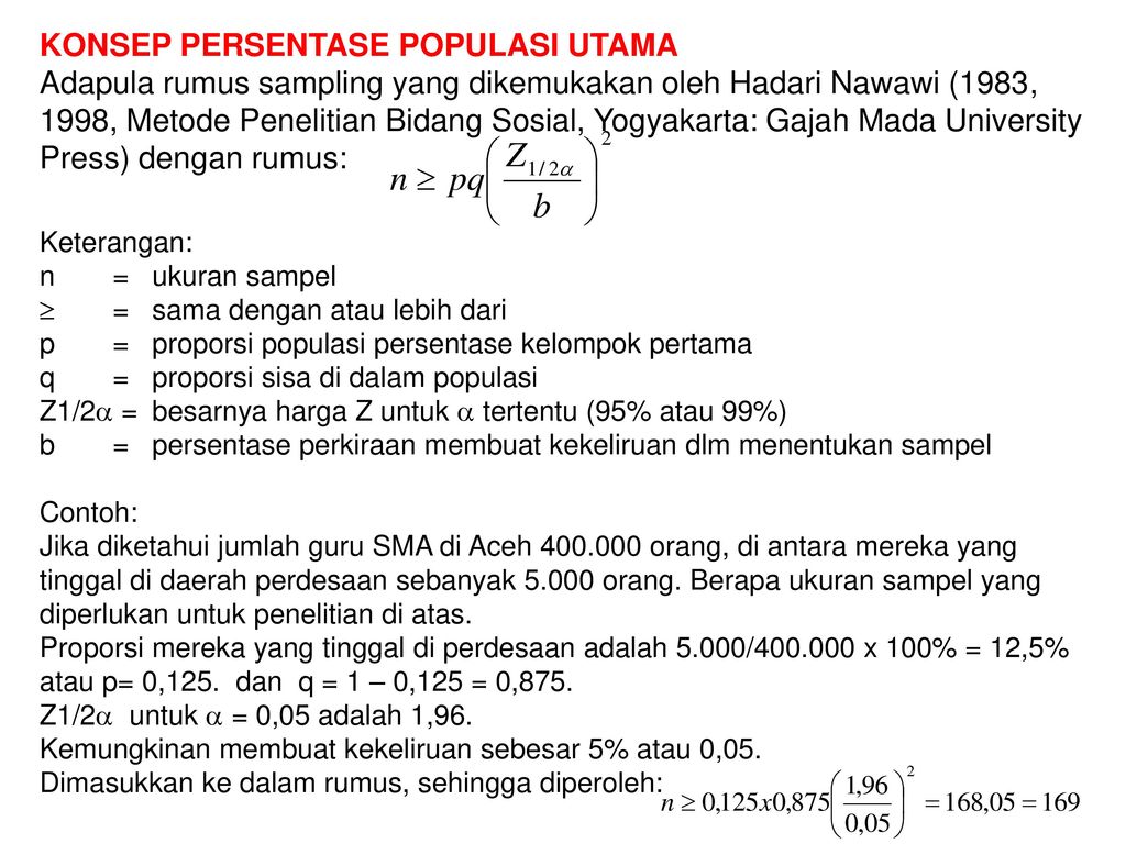 Ukuran Sampel Sample Size Ppt Download