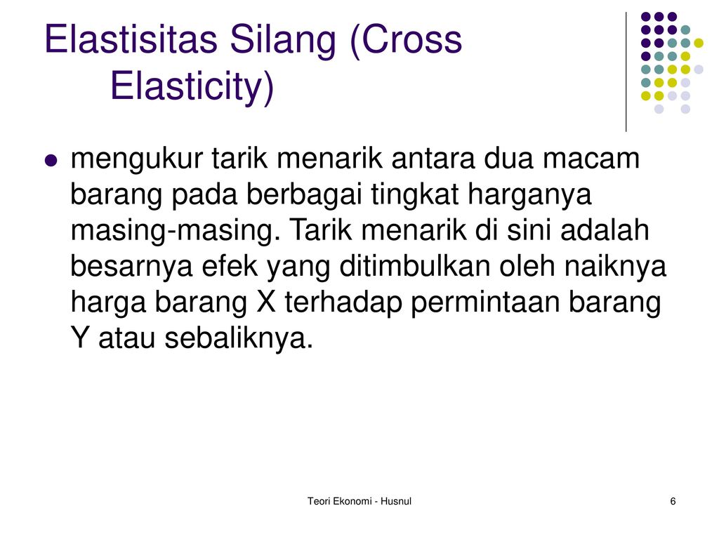 Elastisitas Silang (Cross Elasticity)